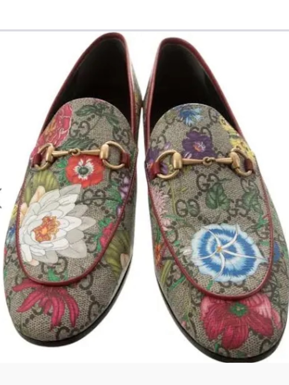 Gucci Jordaan Flat Floral Canvas Loafers